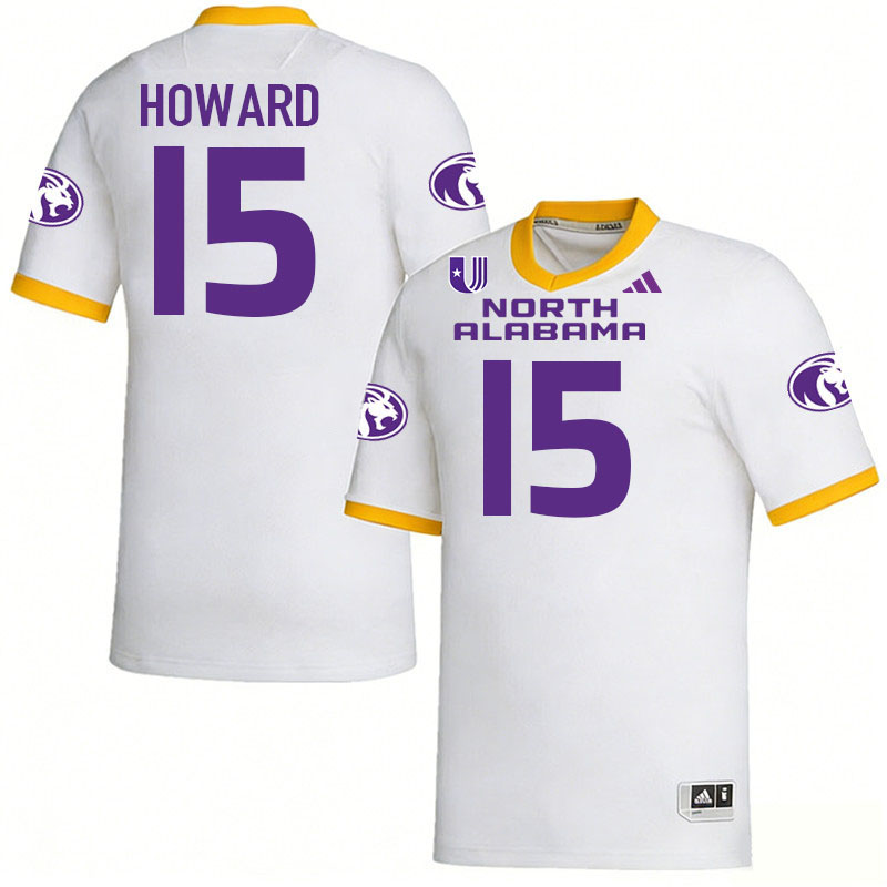 North Alabama Lions #15 Avery Howard College Football Jerseys,Uniforms Stitched-White